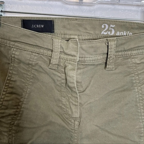 J. Crew Pants Womens 25 Moto Skinny Zip Slit Front Hem Olive Green Military K - Picture 2 of 9